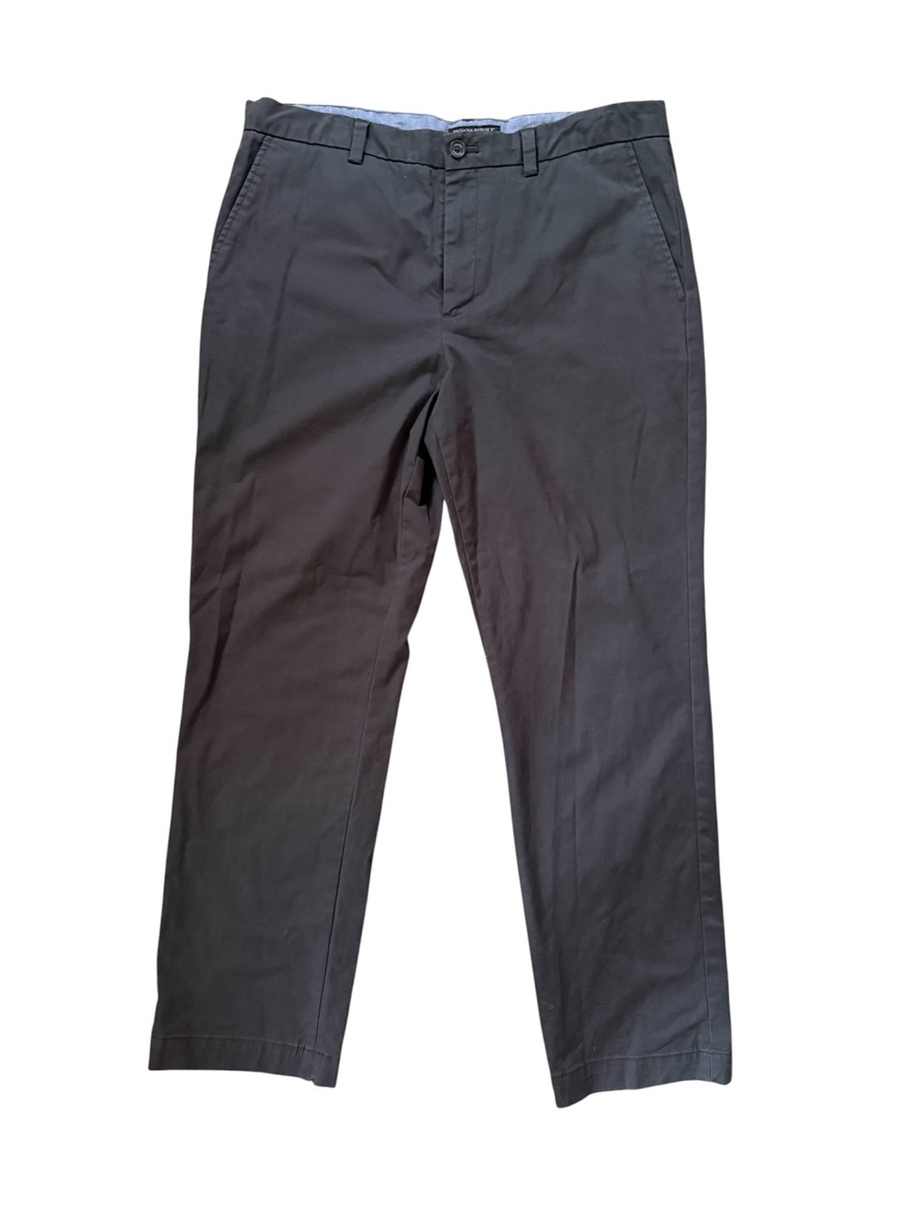 Banana Republic Men's Aiden Chino Pants Charcoal Grey Size 36 x 31 Cotton Twill
